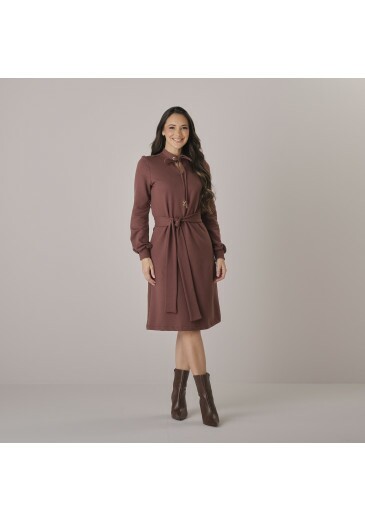 Vestido Camily Em Moletom Marrom Tata Martello Outono/Inverno 2026