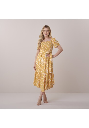 Vestido Emanuele Em Viscose Rayon Laranja Tata Martello Primavera/Verão 2026
