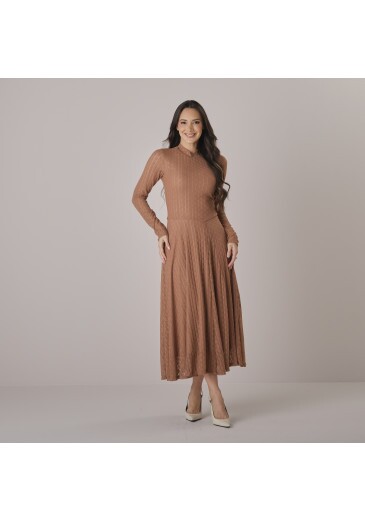 Vestido Nadia Em Renda Flower Marrom Tata Martello Outono/Inverno 2026