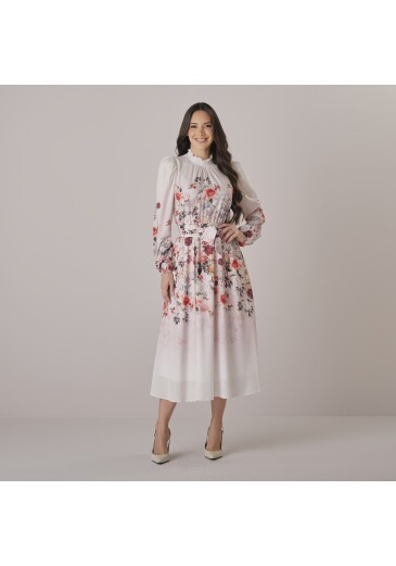Vestido Celina Em Crepe Gloss Estampa Exclusiva Vermelho Tata Martello Outono/Inverno 2026