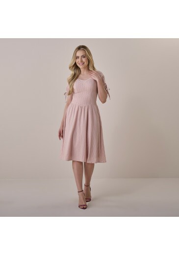 Vestido Jaine Em Algodão Poá Rose Tatá Martello Primavera/Verão 2026