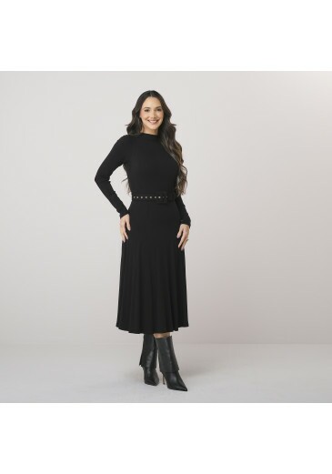 Vestido Kiara Em Malha Boulevard Preto Tata Martello Outono/Inverno 2026