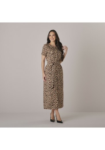Vestido Marta Em Animal Print Tata Martello Outono/Inverno 2026