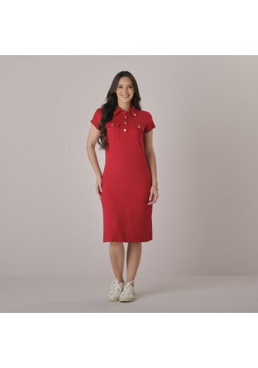 Vestido Keyla Em Moletinho Vermelho Tata Martello Outono/Inverno 2026