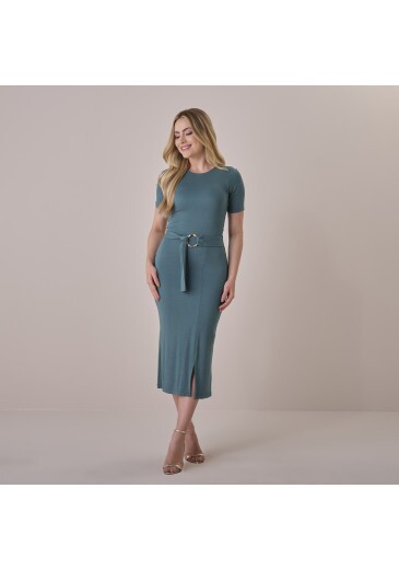 Vestido Celina Em Malha Premium Azul Tatá Martello Primavera/Verão 2026