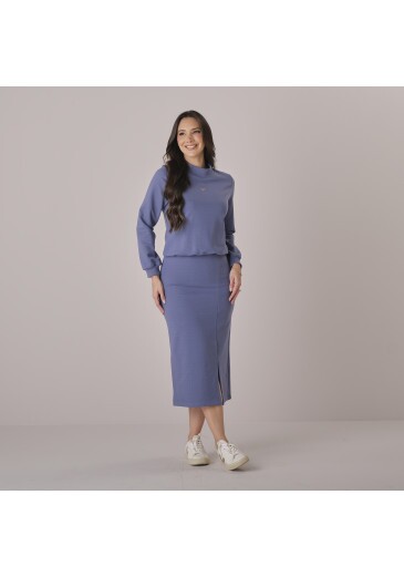 Conjunto Livia Em Moleton Careca Azul Tata Martello Outono/Inverno 2026