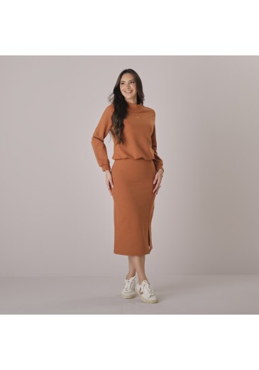 Conjunto Livia Em Moleton Careca Caramelo Tata Martello Outono/Inverno 2026