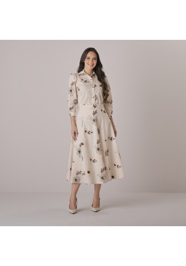 Conjunto Emanuele Em Bordado Lina Bege Tata Martello Outono/Inverno 2026