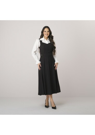 Vestido Lauany Em Alfaiataria Rayon Preto Tata Martello Outono/Inverno 2026