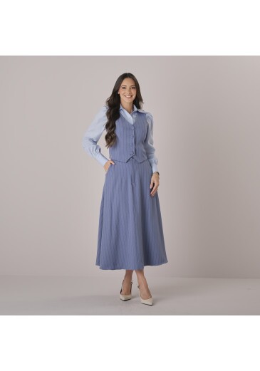 Conjunto Diana Em Alfaiataria Atenas Azul Tata Martello Outono/Inverno 2026