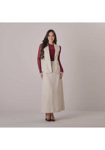 Conjunto Patricia Em Linho Bege Tata Martello Outono/Inverno 2026