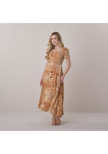 Vestido Theodora Em Cey Caramelo Tatá Martello Primavera/Verão 2026