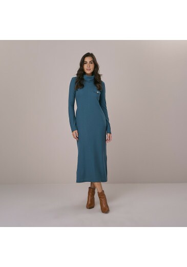 Vestido Tatiele Em Malha Trico Verde Tatá Martello Outono/Inverno 2025
