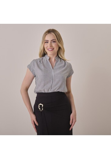 Blusa Flaviane Em Syros Stripe Listrado Preto Tata Martello Primavera/Verão 2026