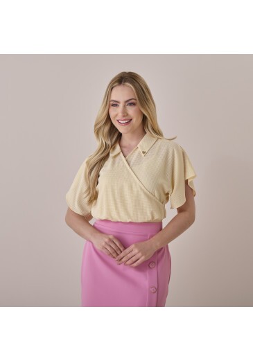 Blusa Josy Em Crepe Nancy Bege Tata Martello Primavera/Verão 2026