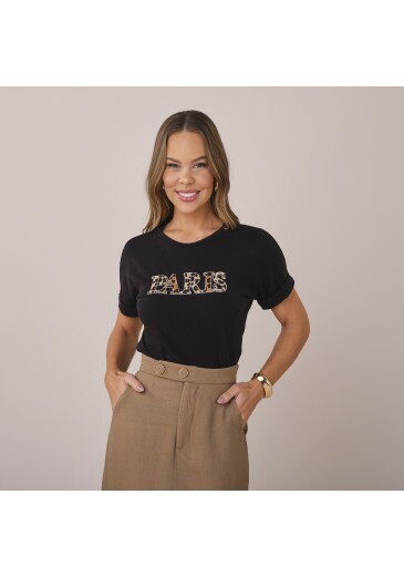 Blusa Liara Em Malha Dream Preta Tatá Martello Primavera/Verão 2026