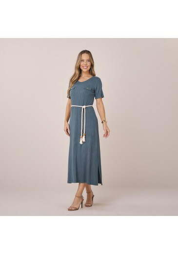 Vestido Amalia Em Malha Capri Verde Tatá Martello Primavera/Verão 2026