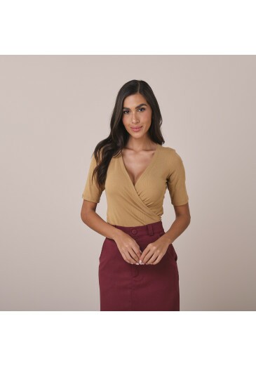 Blusa Paola Em Stella Maris Bege Tata Martello Primavera/Verão 2026