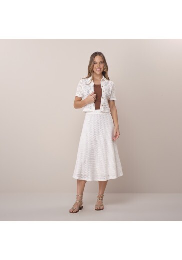 Conjunto Jhenifer Em Crochet Off White Tata Martello  Primavera/Verão 2026