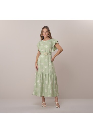 Vestido Sonia Bordado Verde Tatá Martello  Primavera/Verão 2026