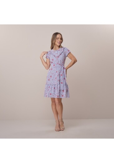 Vestido Tamara Em Algodão Bordado Azul Tata Martello Primavera/Verão 2026