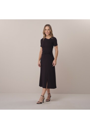 Vestido Carmem Em Malha Stella Maris Preto Tata Martello Primavera/Verão 2026