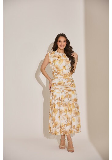 Vestido Jade Em Tule Amarelo Tata Martello Primavera/Verão 2027