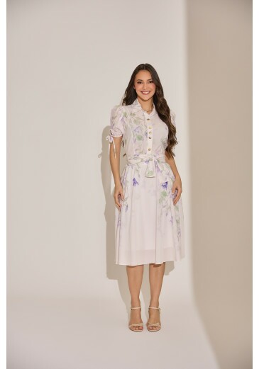 Vestido Melody Em Crepe Azul Tata Martello Primavera/Verão 2027