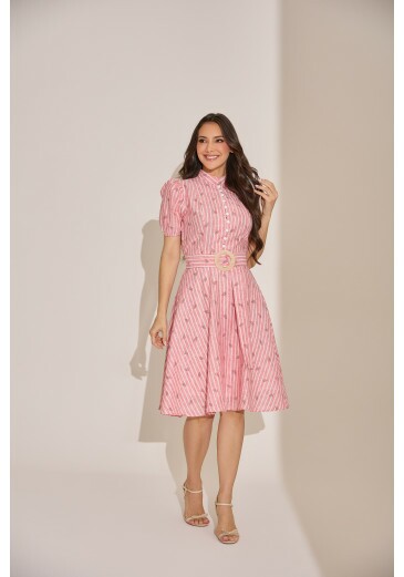Vestido Barbara Em Cotton Rosa Tata Martello Primavera/Verão 2027