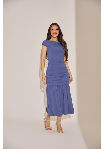 Vestido Alicia Em Malha Azul Tata Martello Primavera/Verão 2027