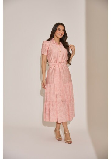 Vestido Thailize Em Napoli Rosa Tata Martello Primavera/Verão 2027