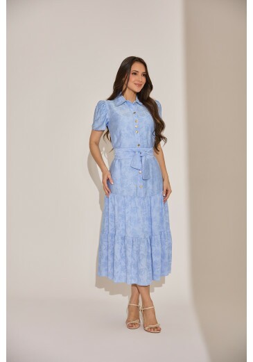 Vestido Thailize Em Napoli Azul Tata Martello Primavera/Verão 2027