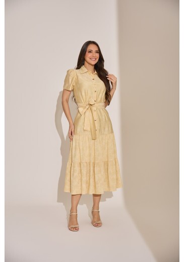 Vestido Thailize Em Napoli Amarelo Tata Martello Primavera/Verão 2027