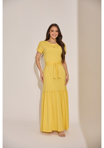 Vestido Priscila Em Malha Amarelo Tata Martello Primavera/Verão 2027
