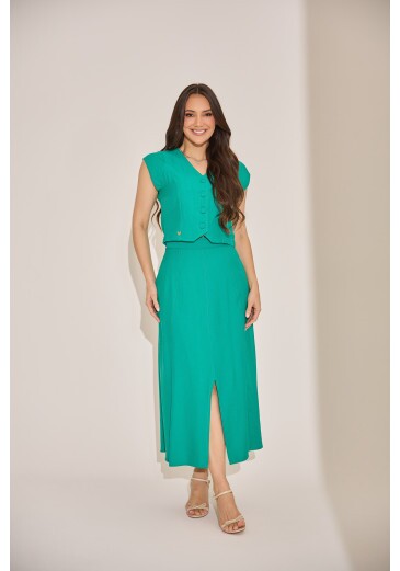 Conjunto Clarice Em Alfaiataria Verde Tata Martello Primavera/Verão 2027