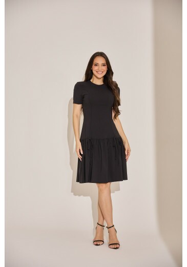 Vestido Helena Em Bengaline Preto Tata Martello Primavera/Verão 2027
