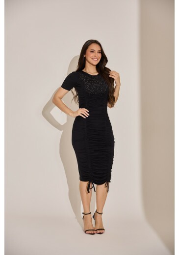 Vestido Nivia Em Malha Vis Up Preto Tata Martello Primavera/Verão 2027