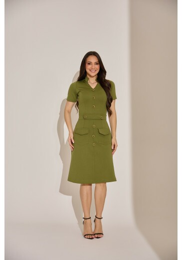 Vestido Betania Em Malha Verde Tata Martello Primavera/Verão 2027