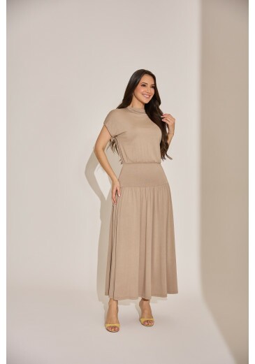 Vestido Laura Em Malha Bege Tata Martello Primavera/Verão 2027