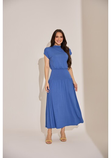 Vestido Laura Em Malha Azul Tata Martello Primavera/Verão 2027