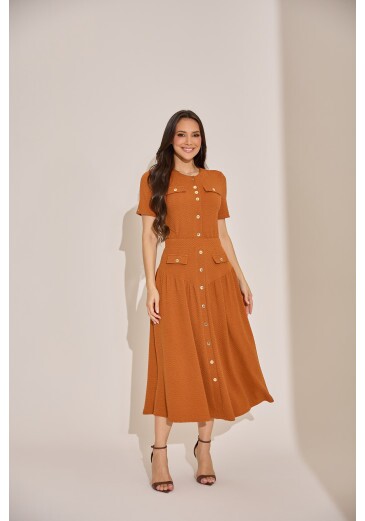 Conjunto Mari Em Malha Massd Caramelo Tata Martello Primavera/Verão 2027