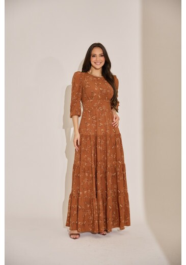 Vestido Lara Em Crepe Caramelo Tata Martello Primavera/Verão 2027