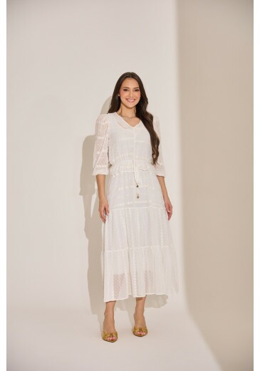 Vestido Marceli Em Chiffon Off Tata Martello Primavera/Verão 2027