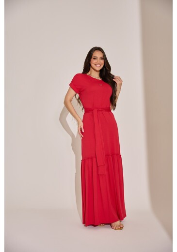 Vestido Priscila Em Malha Vermelha Tata Martello Primavera/Verão 2027