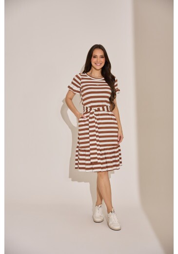 Vestido Maite Em Malha Marrom Tata Martello Primavera/Verão 2027