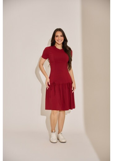 Vestido Helena Em Bengaline Marsala Tata Martello Primavera/Verão 2027
