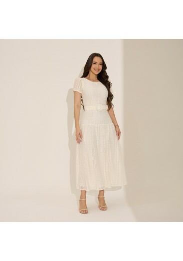 Vestido Samara Em Renda Crochet Branca Tata Martello Primavera/Verão 2027