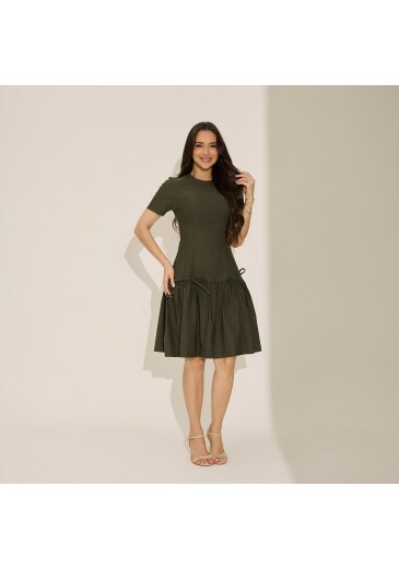 Vestido Helena Em Bengaline Premium Verde Tata Martello Primavera/Verão 2027