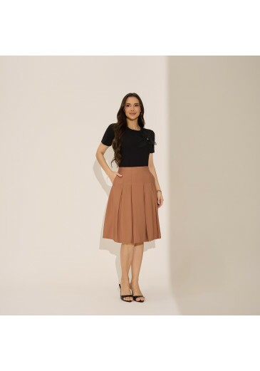 Saia Evelyn Em Alfaiataria Beth Marrom Tata Martello Primavera/Verão 2027