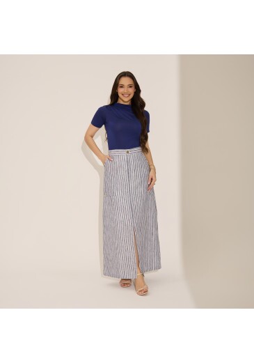 Saia Liana Em Linho Cotton Azul Tata Martello Primavera/Verão 2027